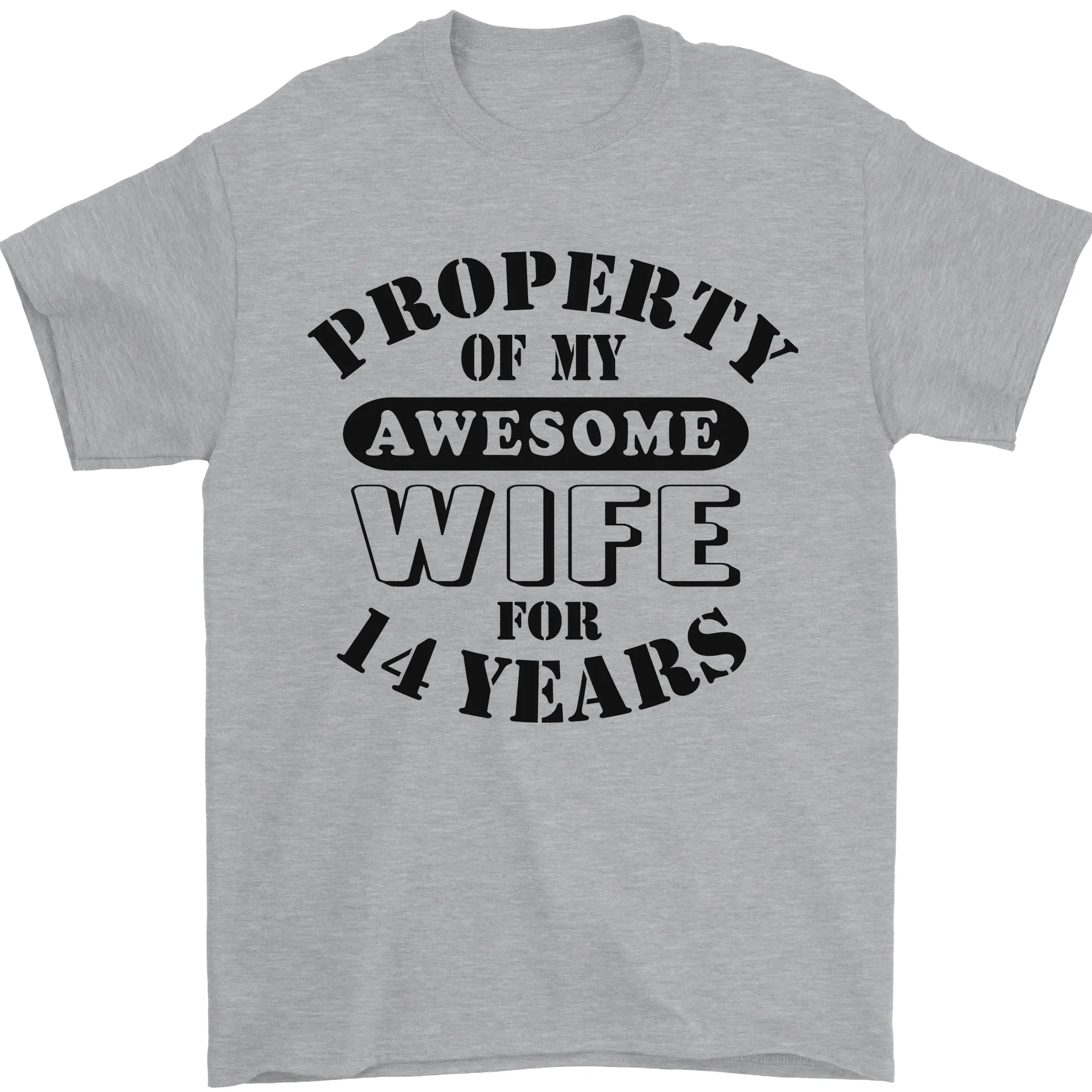 14th Wedding Anniversary 14 Year Funny Wife Mens T-Shirt 100% Cotton