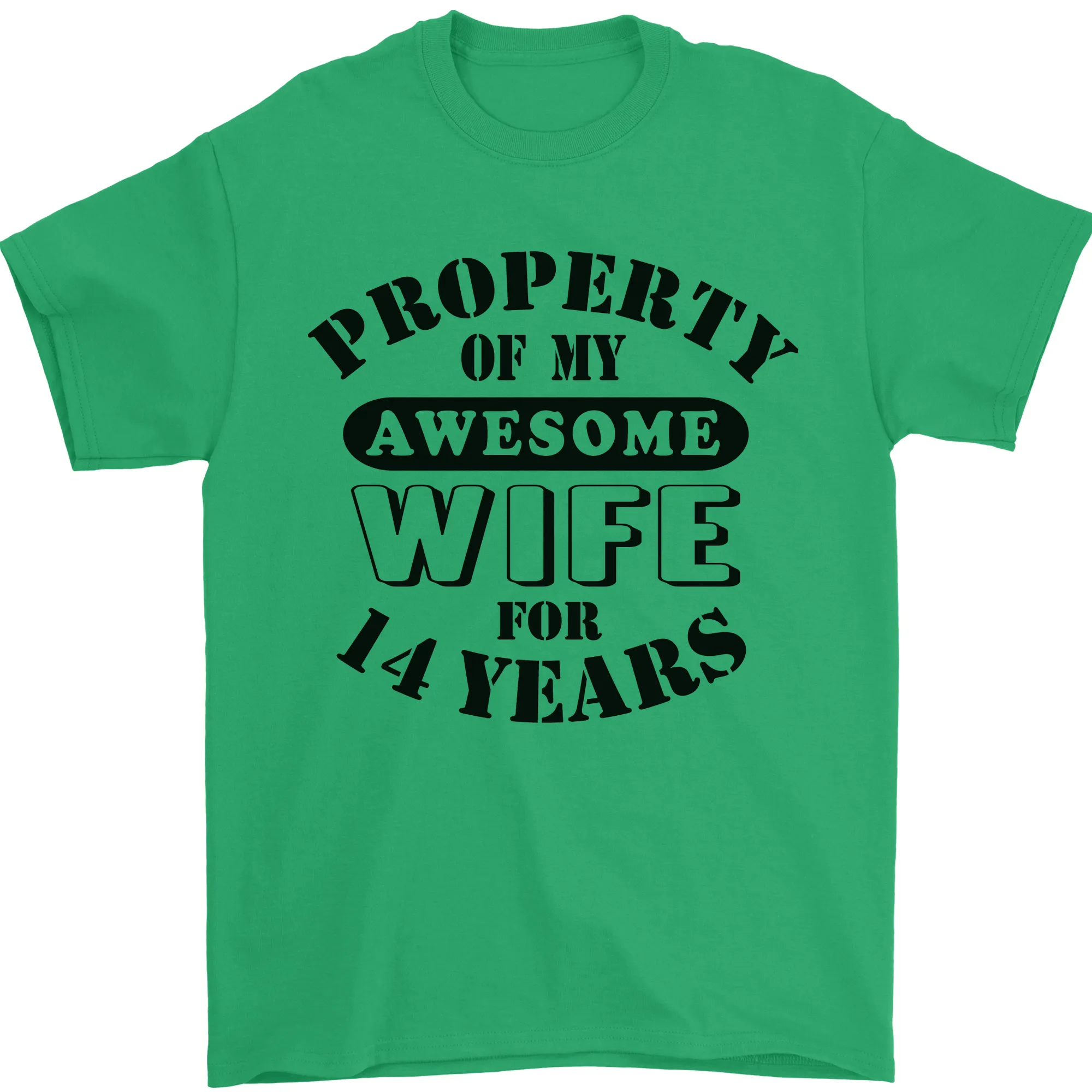 14th Wedding Anniversary 14 Year Funny Wife Mens T-Shirt 100% Cotton