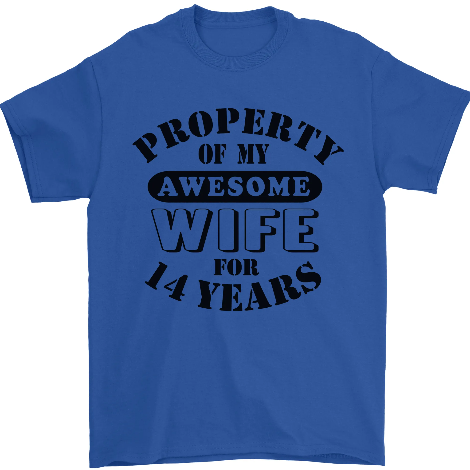 14th Wedding Anniversary 14 Year Funny Wife Mens T-Shirt 100% Cotton