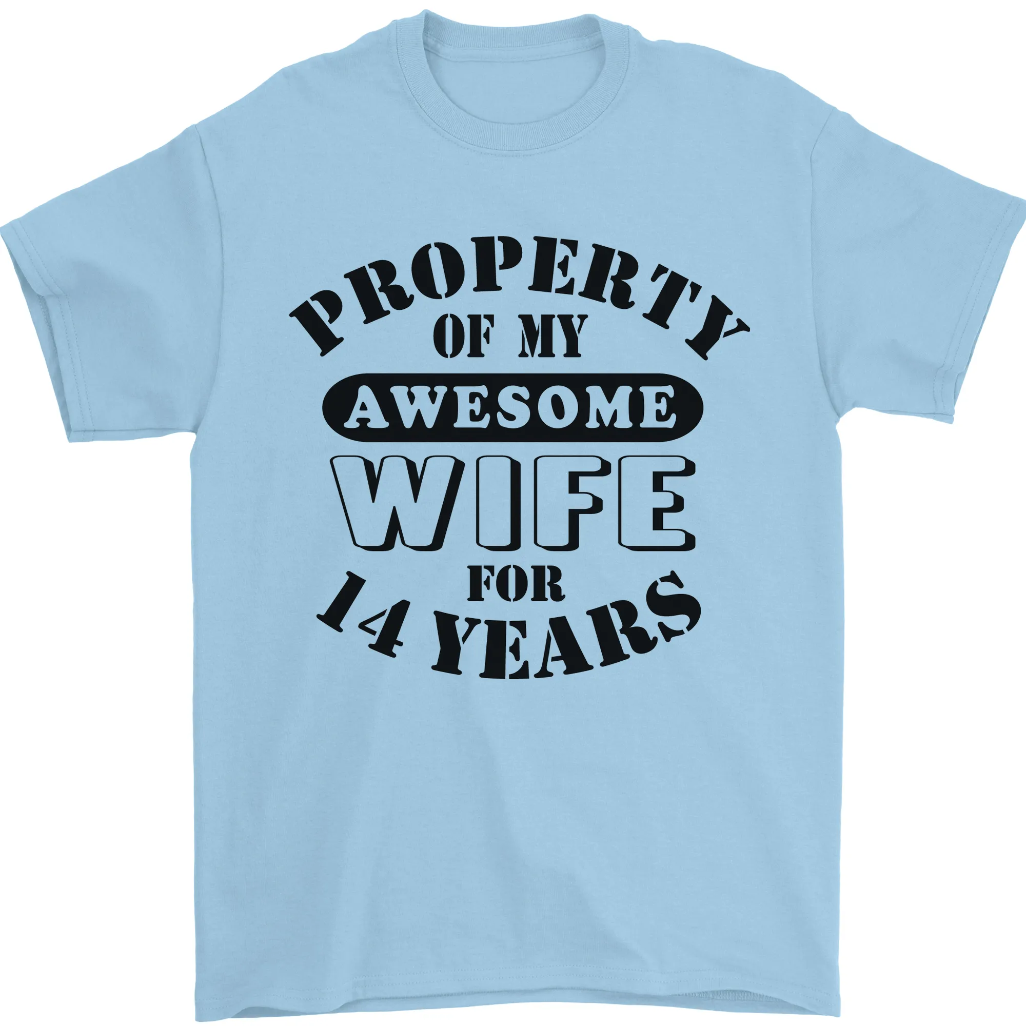 14th Wedding Anniversary 14 Year Funny Wife Mens T-Shirt 100% Cotton