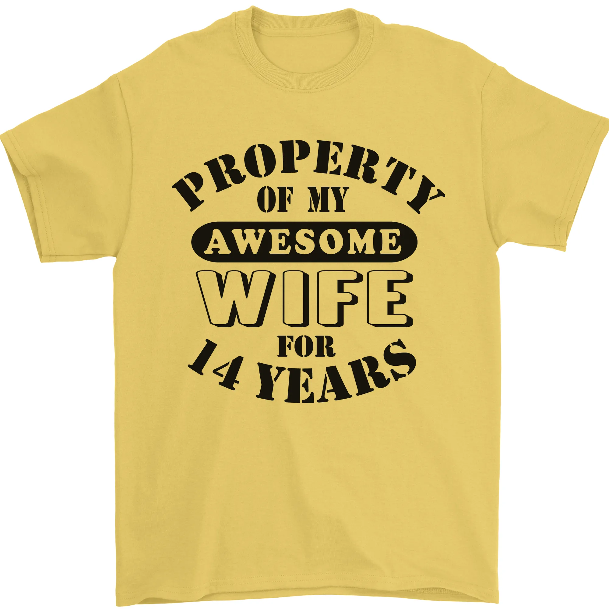 14th Wedding Anniversary 14 Year Funny Wife Mens T-Shirt 100% Cotton