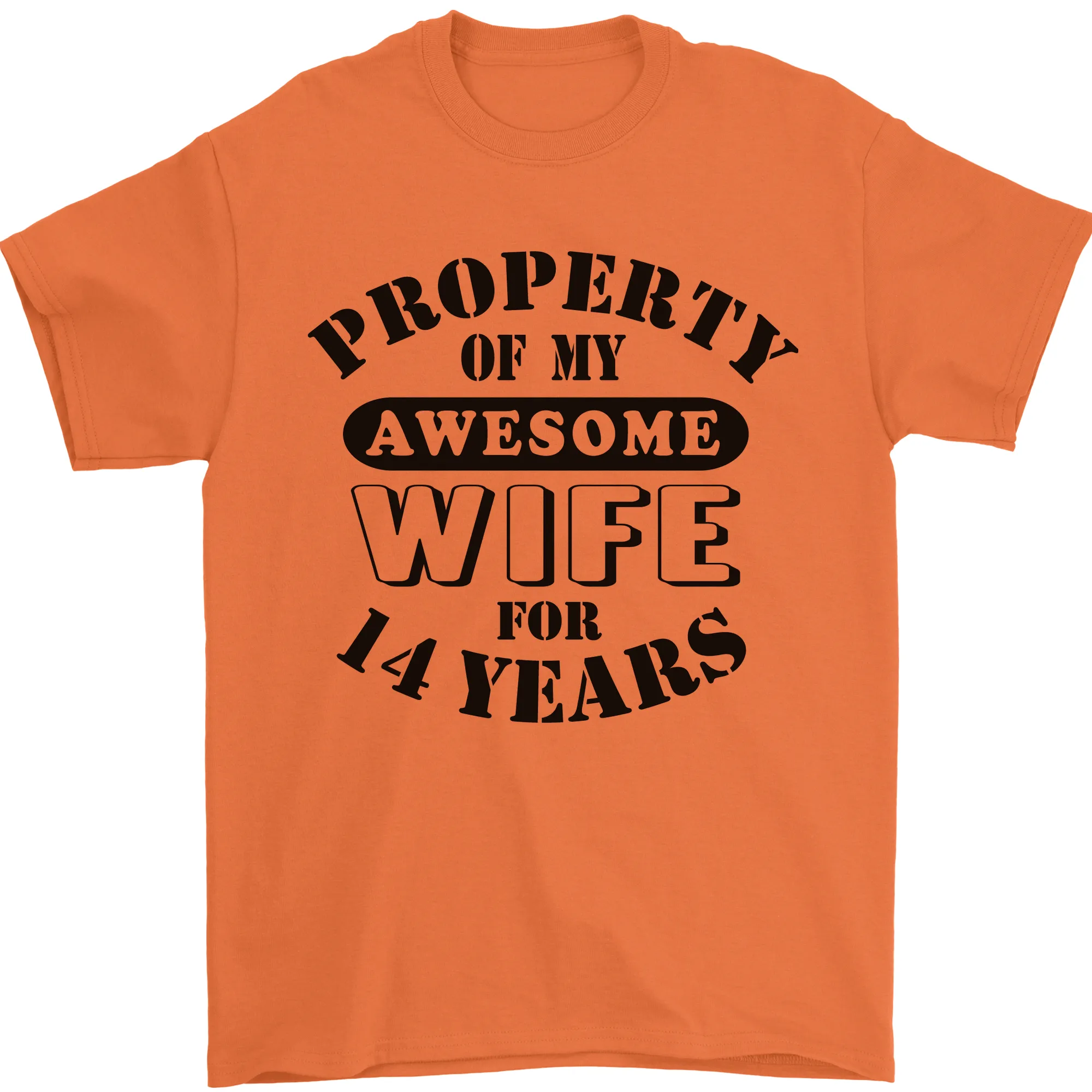 14th Wedding Anniversary 14 Year Funny Wife Mens T-Shirt 100% Cotton