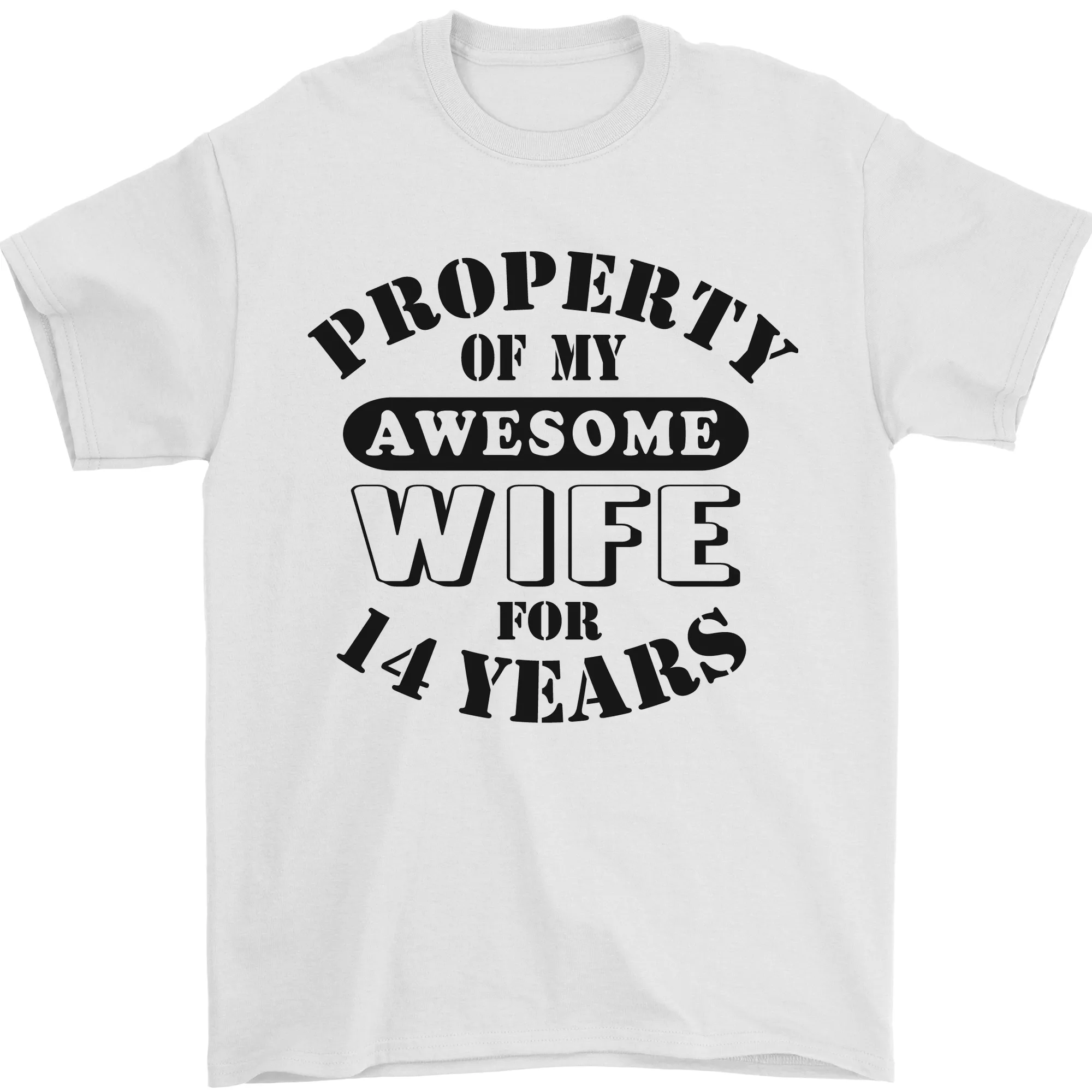 14th Wedding Anniversary 14 Year Funny Wife Mens T-Shirt 100% Cotton