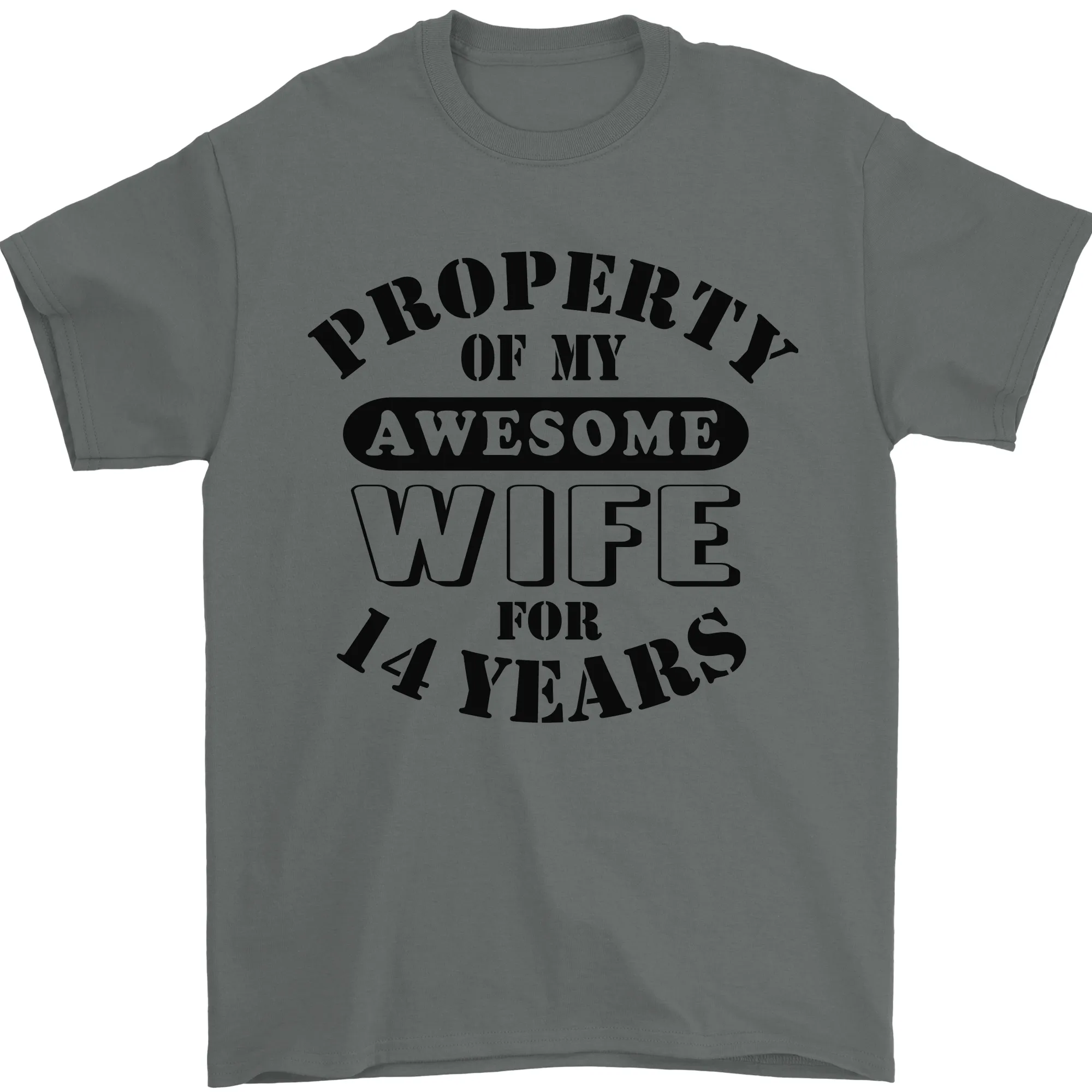 14th Wedding Anniversary 14 Year Funny Wife Mens T-Shirt 100% Cotton