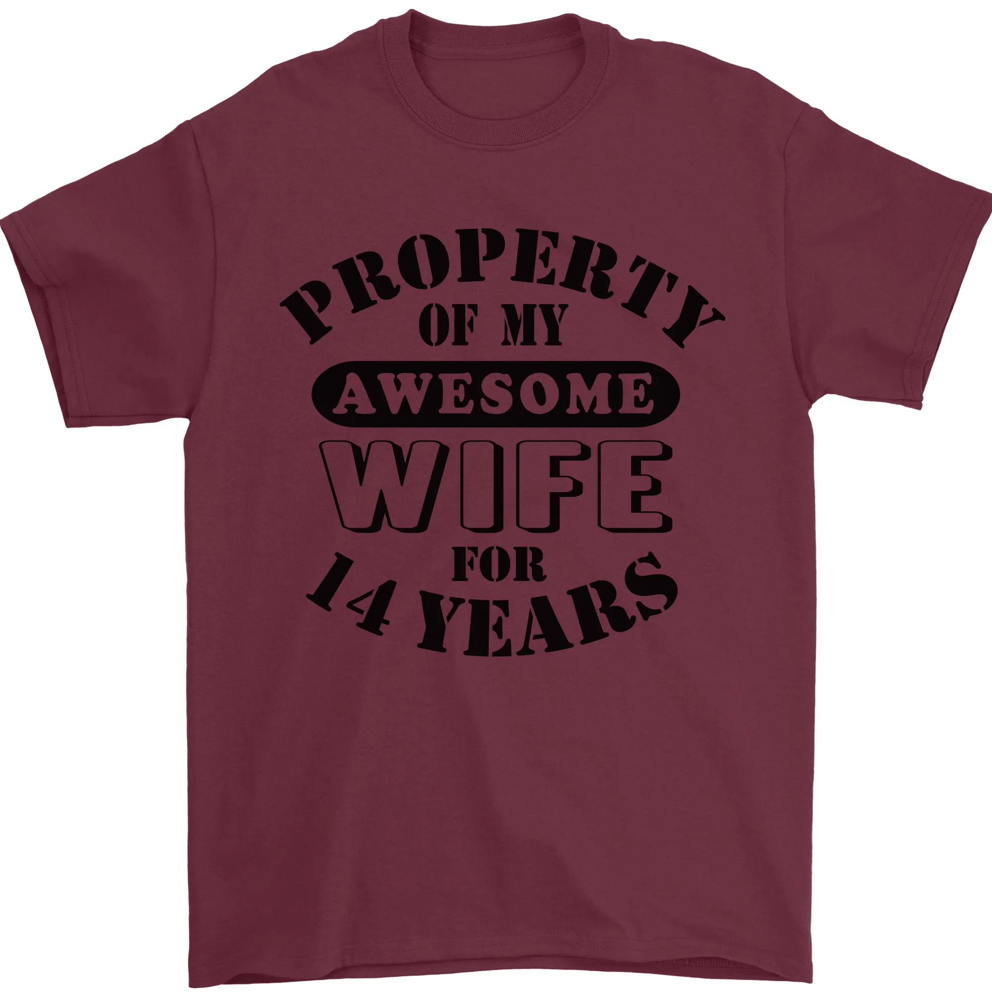 14th Wedding Anniversary 14 Year Funny Wife Mens T-Shirt 100% Cotton