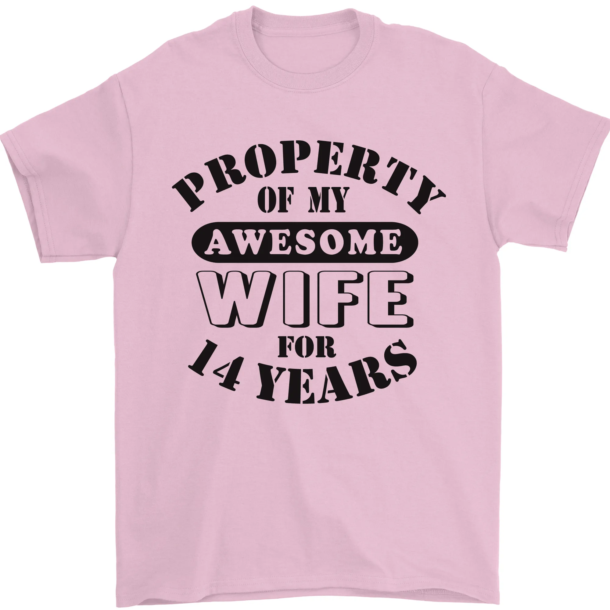 14th Wedding Anniversary 14 Year Funny Wife Mens T-Shirt 100% Cotton