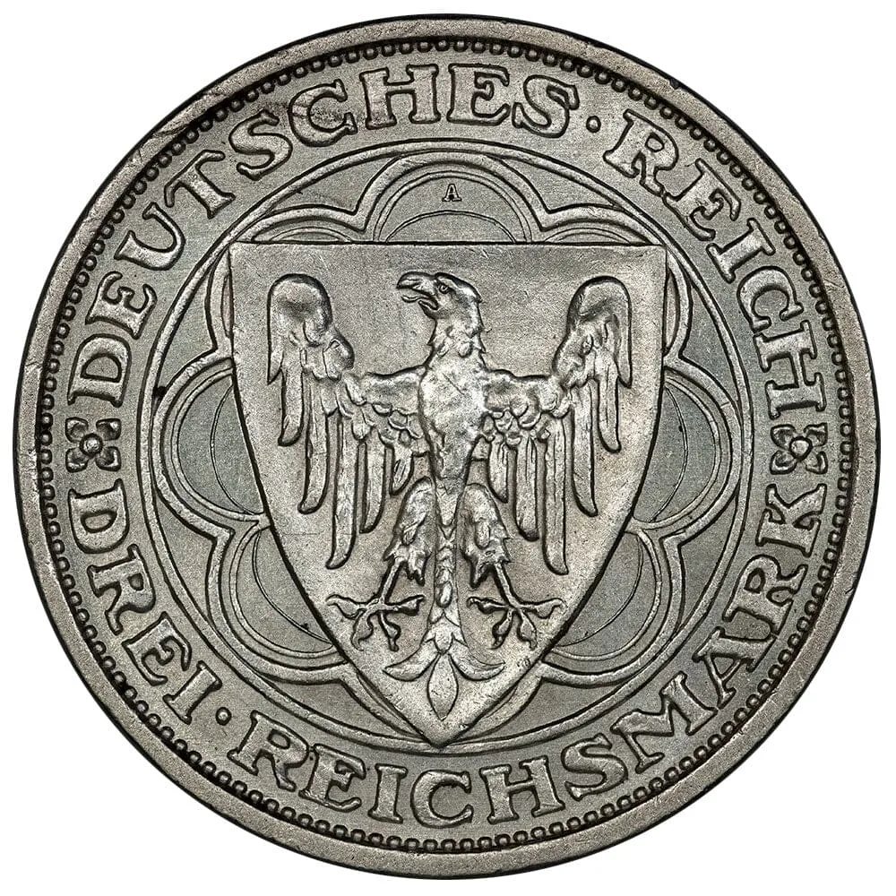 1931-A Germany, Weimar Republic Silver 3 Reichsmarks KM.72 - AU Details (cleaned)