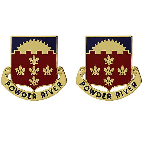 300th Field Artillery Regiment Unit Crest (Powder River) - Sold in Pairs