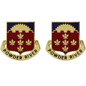 300th Field Artillery Regiment Unit Crest (Powder River) - Sold in Pairs