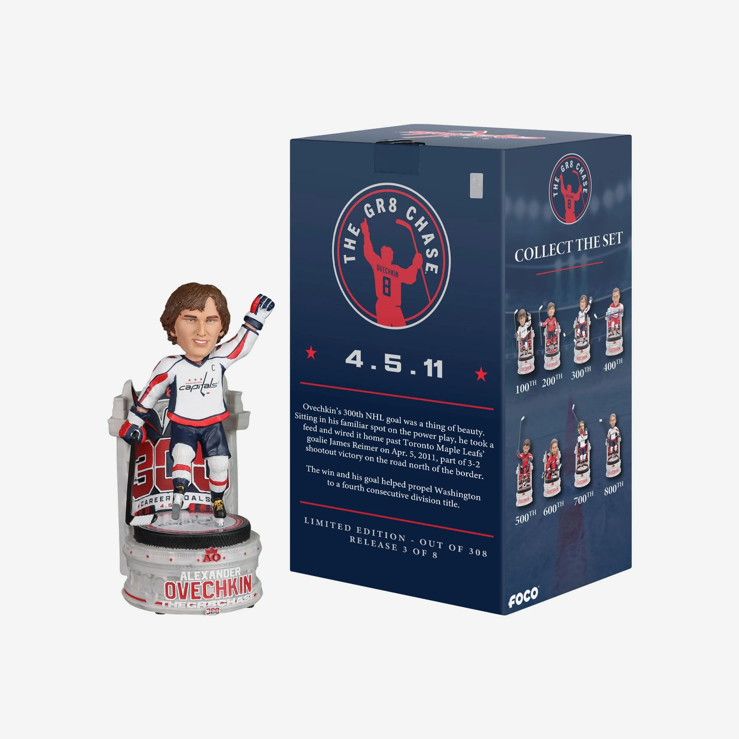 Alex Ovechkin Washington Capitals 300th Goal Bobblehead