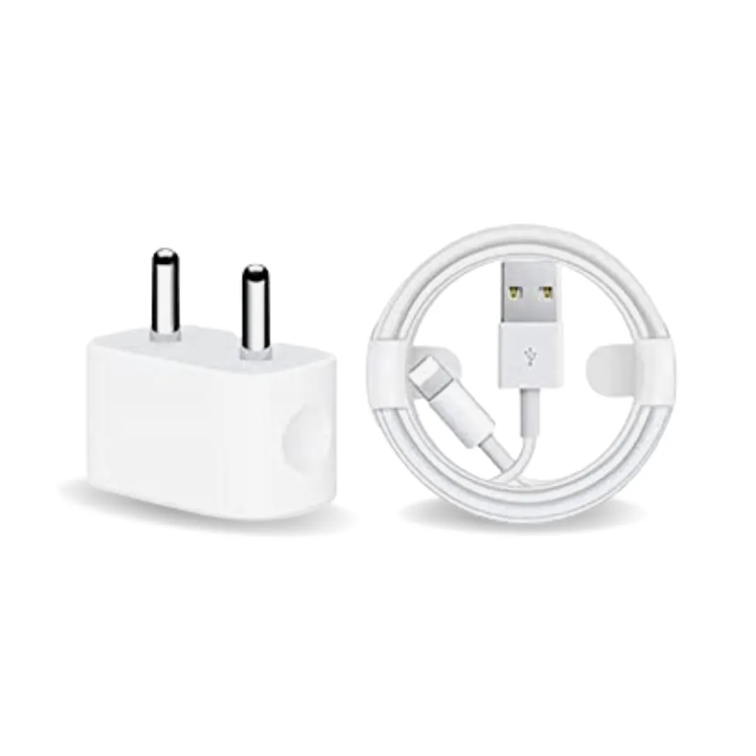 Apple iPhone XS Max Mobile Charger With Lightning To Usb Charge and Data Sync Lightning Cable 1M White