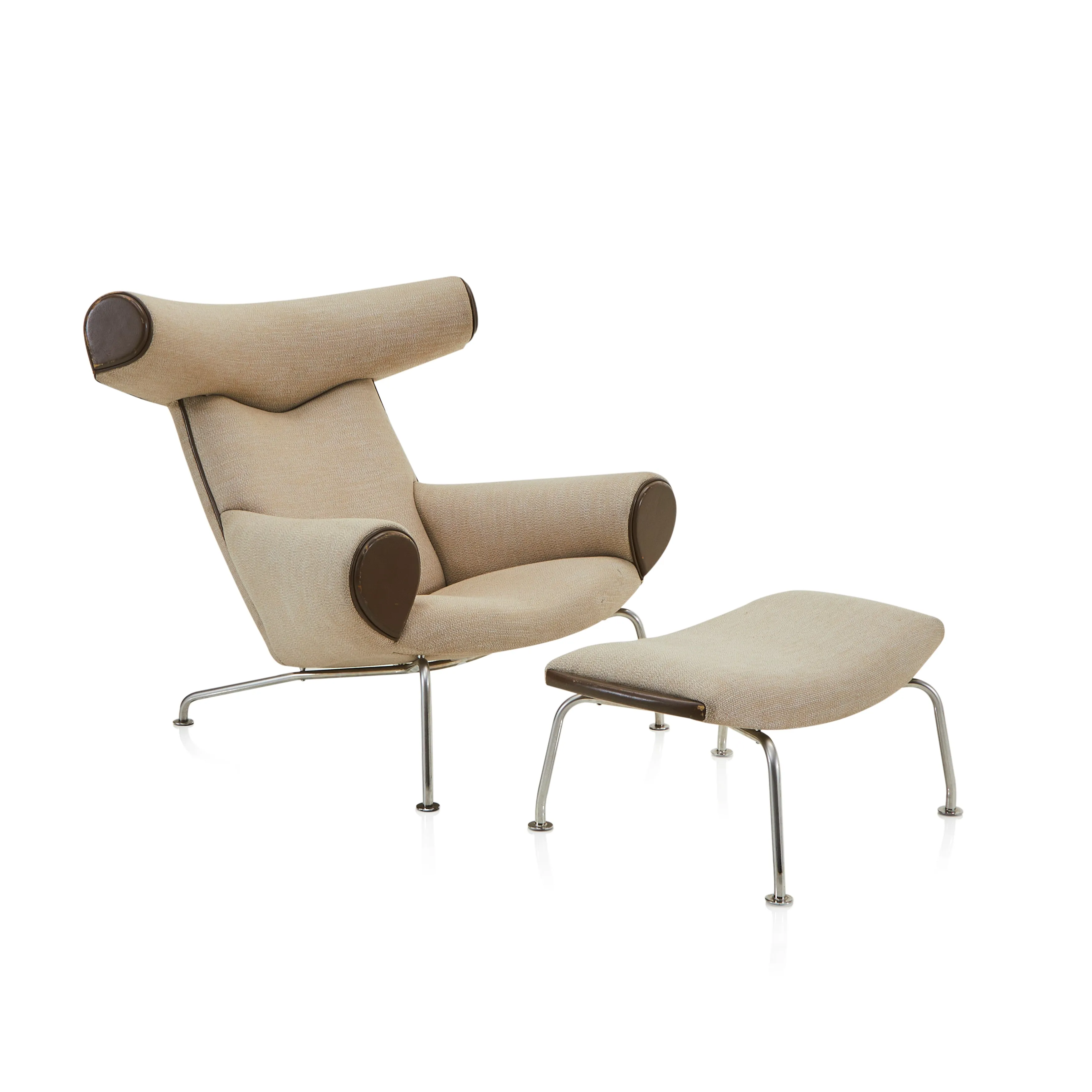 Beige & Brown Ox Lounge Chair