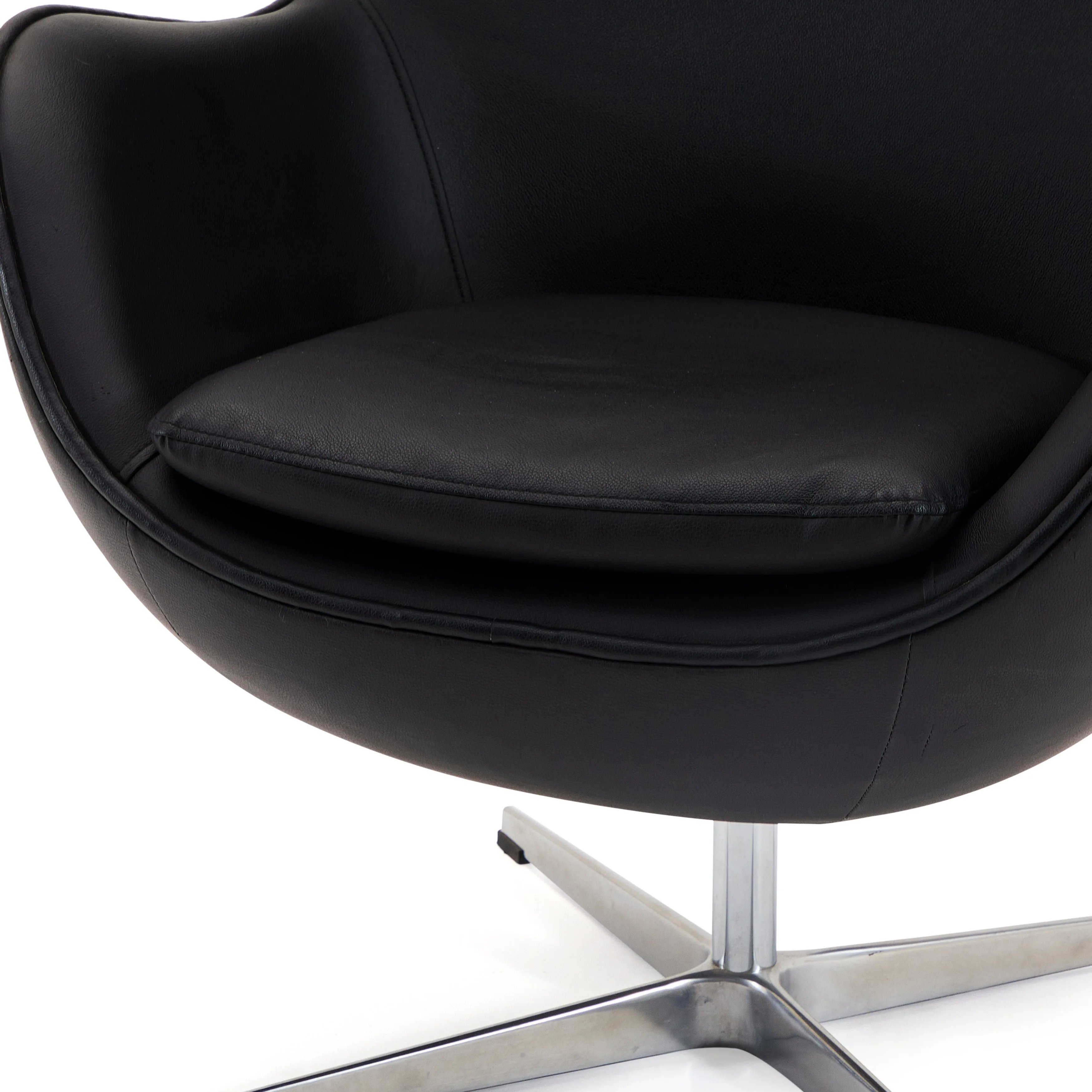 Black Leather Egg Chair