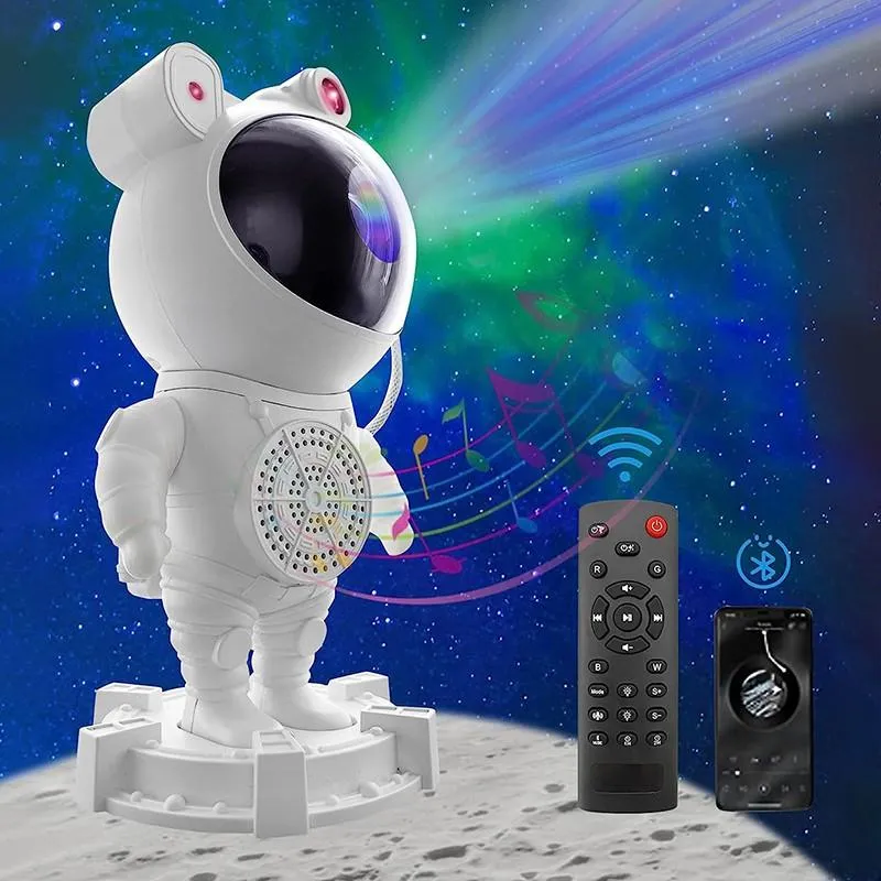 Bluetooth Astronaut Star Led Projector with real moon  Night Light with Timer Remote Control and 360°Adjustable Design Nebula Galaxy