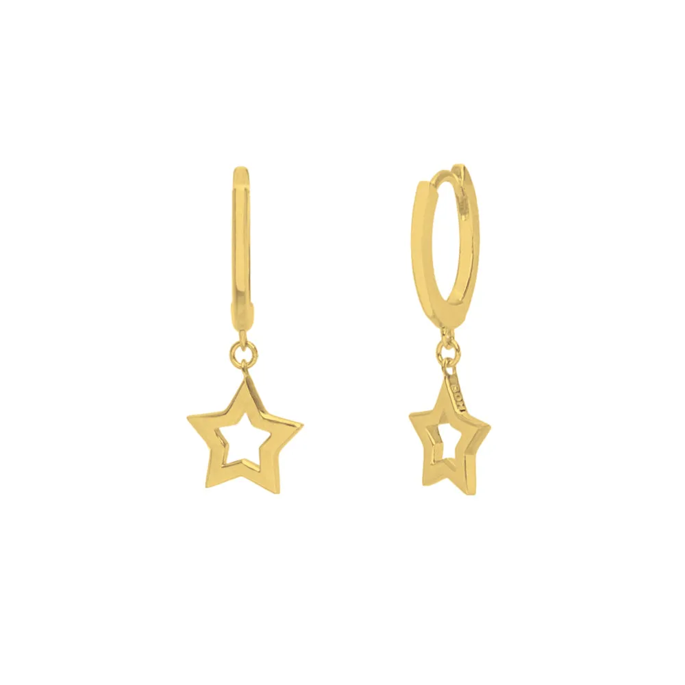 Boh Runga Super Star Huggie Earrings - Gold Plated