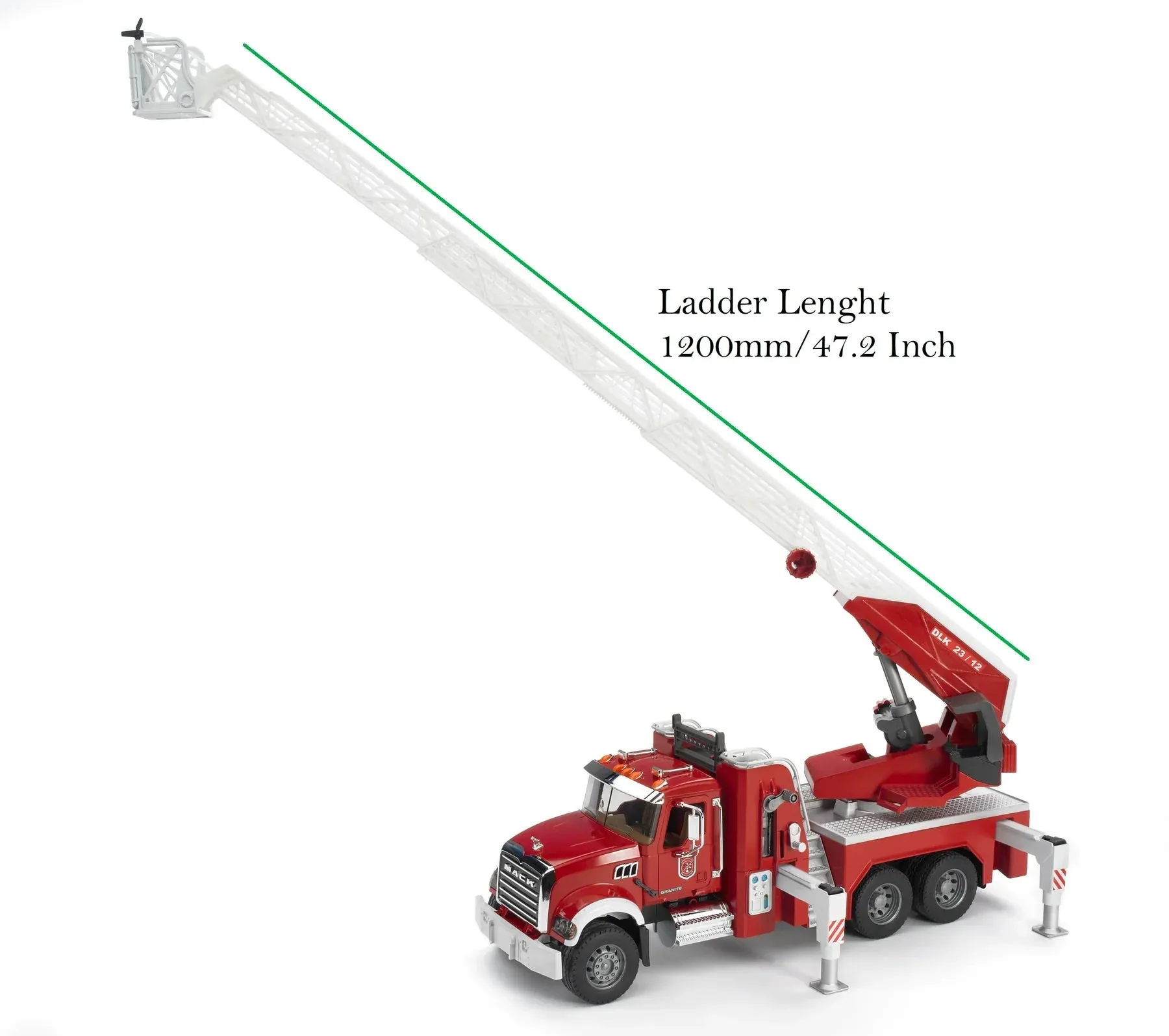 Bruder 02821 MACK Granite Fire Engine w/ Water Pump and Light & Sound 24.8 x 7.9 x 10.4 inch