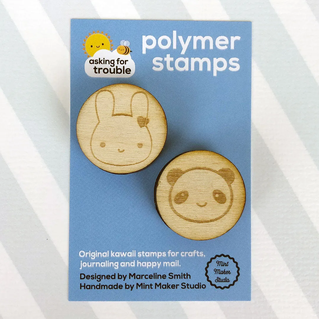 Bunny & Panda Kawaii Polymer Stamps