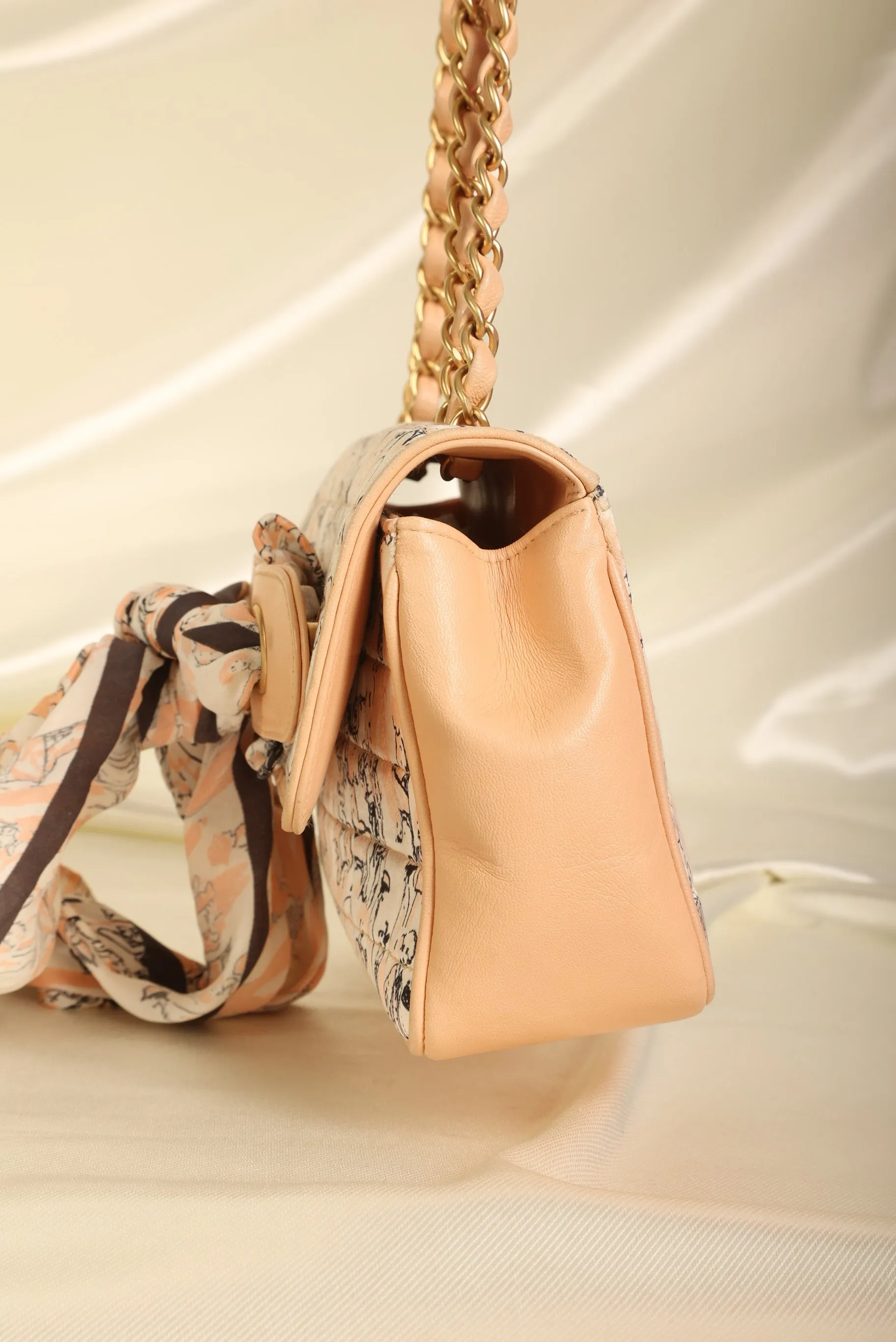 CL Satin Coco Mademoiselle Scarf Flap Bag