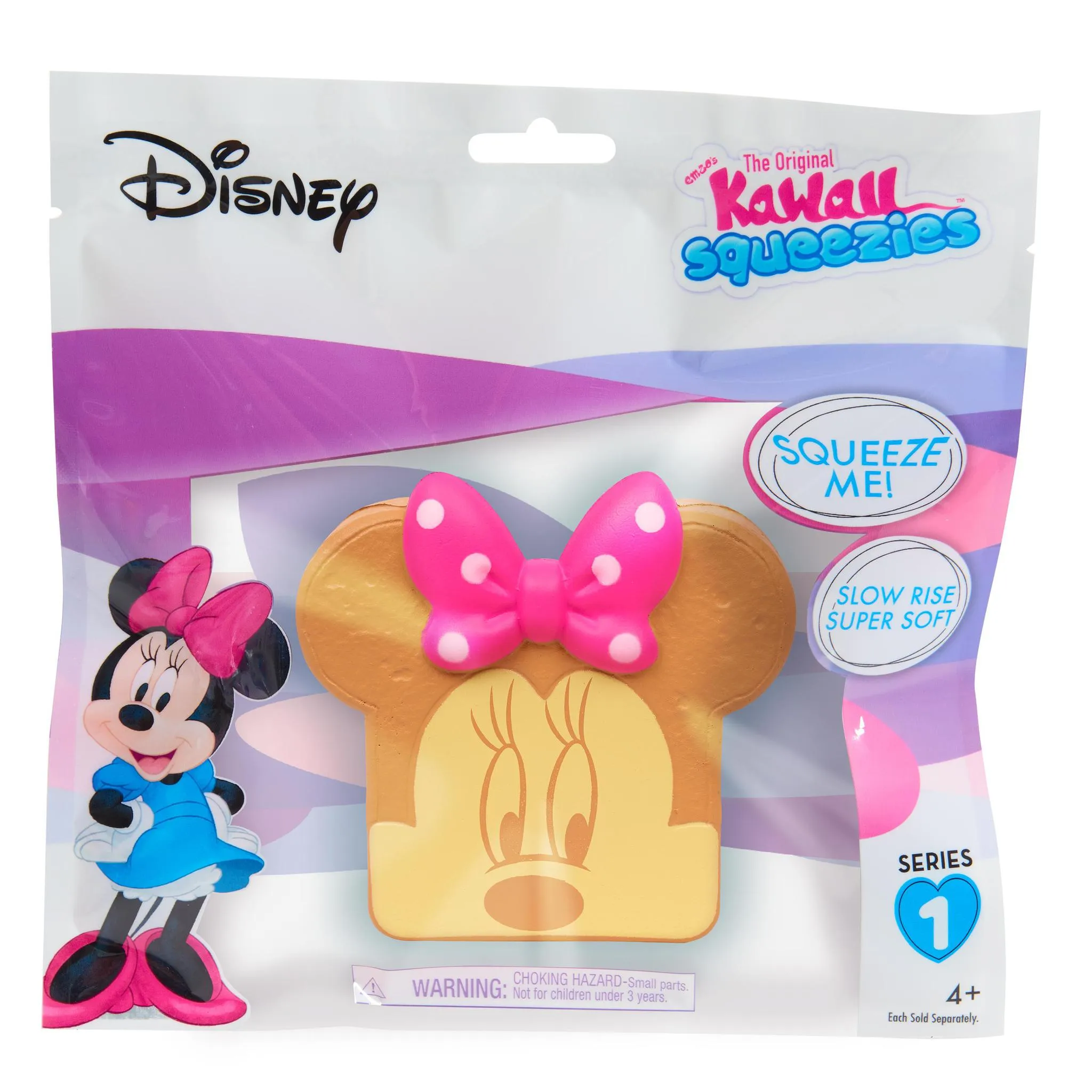 Disney Pretend Play Food - Minnie Mouse Kawaii Squeezies: Toast, Ice Cream Bar, Donut, Cream Puff, Cake, Rice Krispy, Teacup