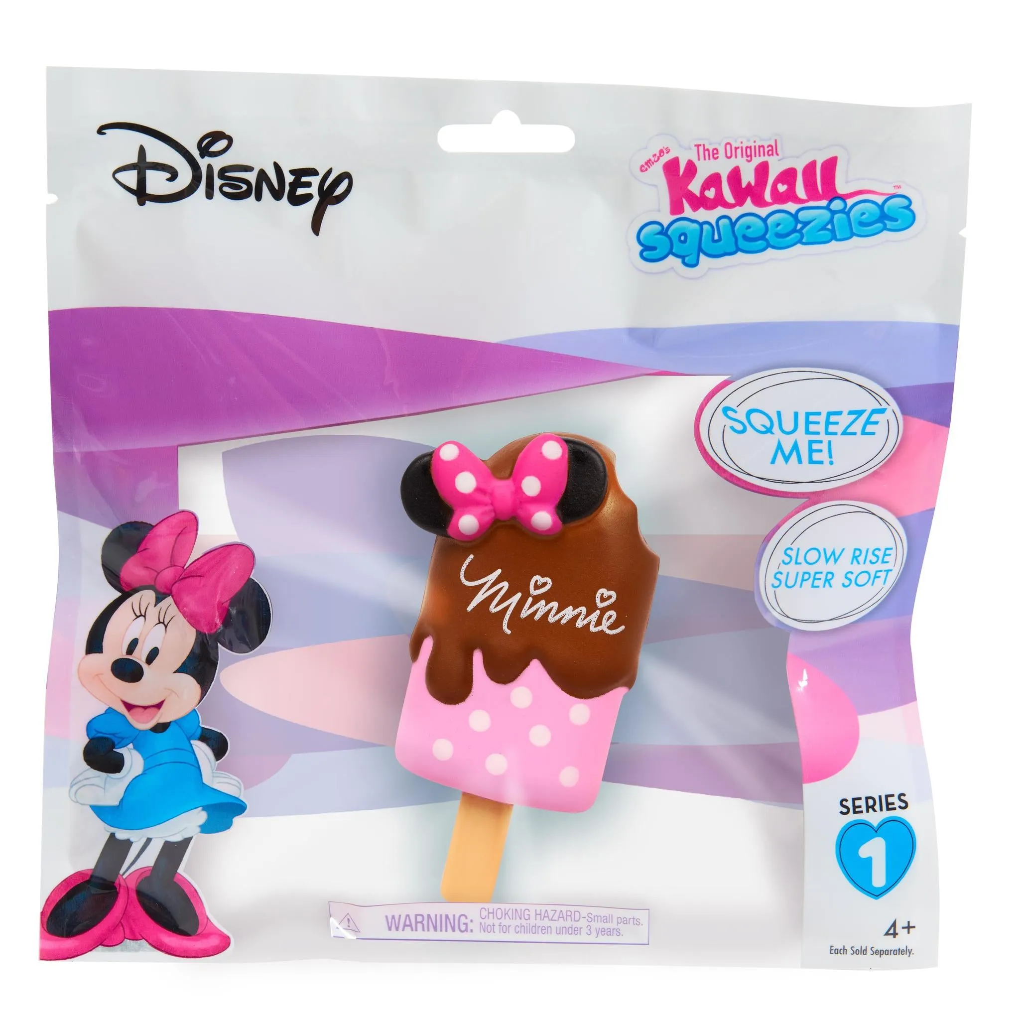 Disney Pretend Play Food - Minnie Mouse Kawaii Squeezies: Toast, Ice Cream Bar, Donut, Cream Puff, Cake, Rice Krispy, Teacup