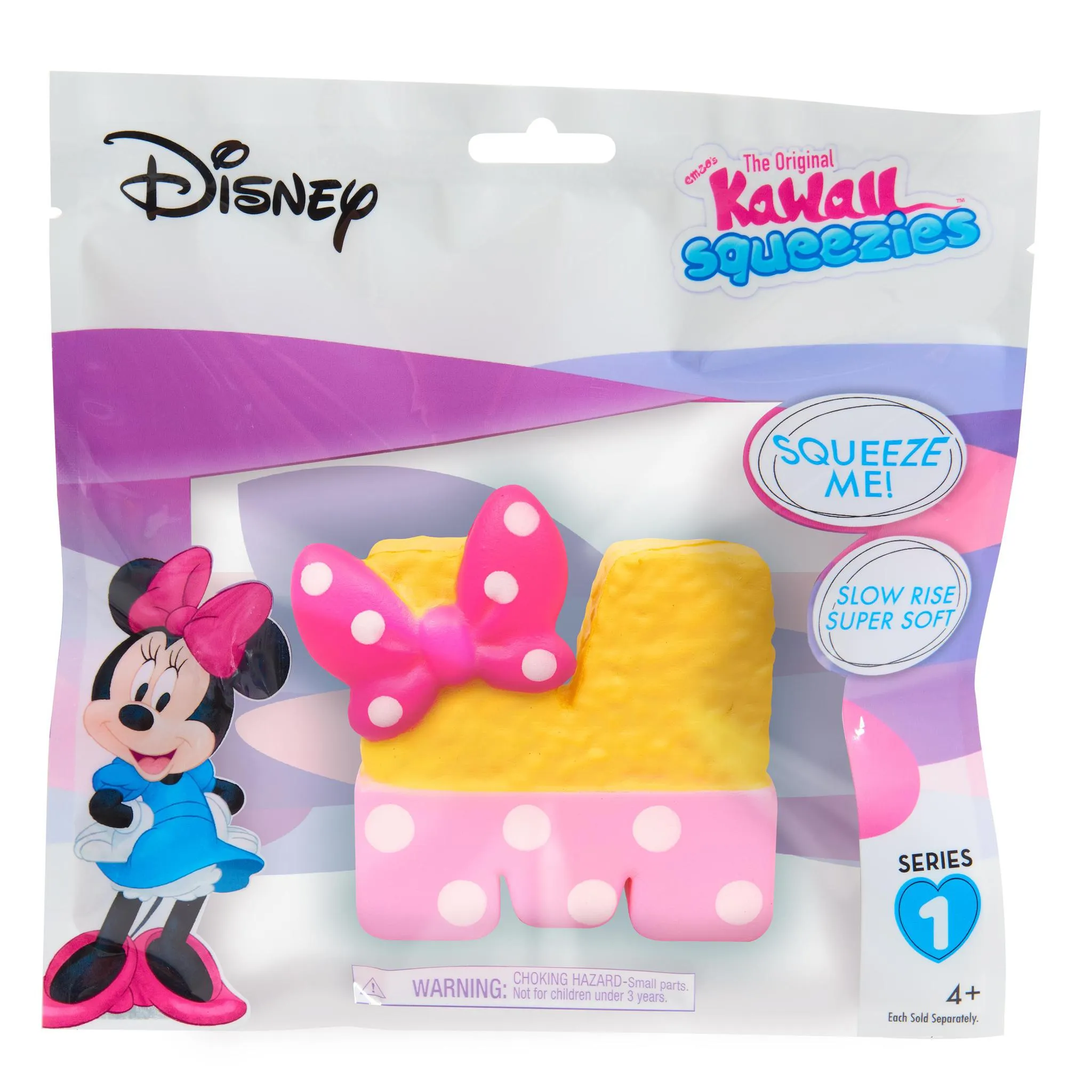 Disney Pretend Play Food - Minnie Mouse Kawaii Squeezies: Toast, Ice Cream Bar, Donut, Cream Puff, Cake, Rice Krispy, Teacup