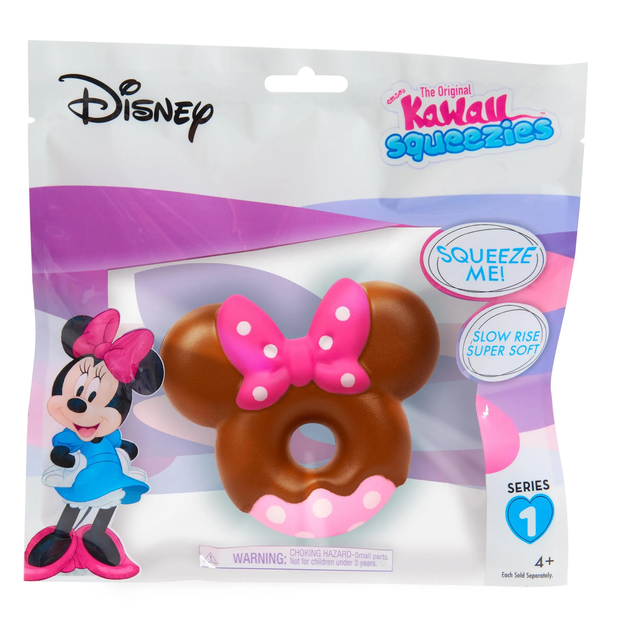 Disney Pretend Play Food - Minnie Mouse Kawaii Squeezies: Toast, Ice Cream Bar, Donut, Cream Puff, Cake, Rice Krispy, Teacup