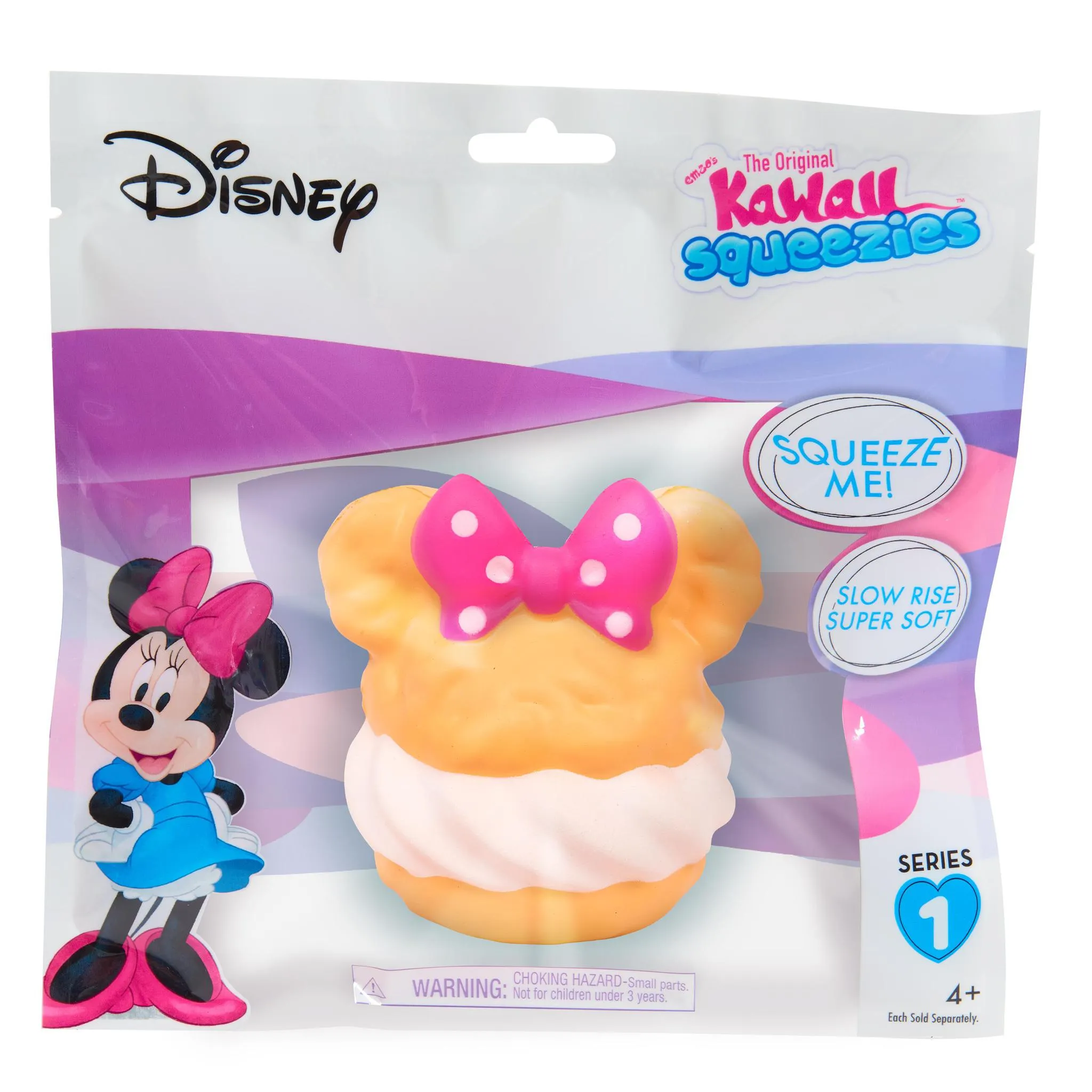 Disney Pretend Play Food - Minnie Mouse Kawaii Squeezies: Toast, Ice Cream Bar, Donut, Cream Puff, Cake, Rice Krispy, Teacup