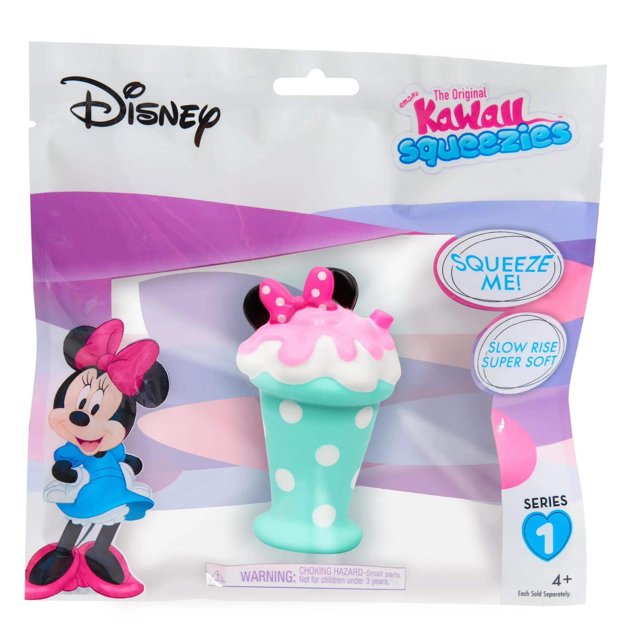 Disney Pretend Play Food - Minnie Mouse Kawaii Squeezies: Toast, Ice Cream Bar, Donut, Cream Puff, Cake, Rice Krispy, Teacup