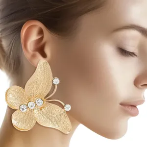 Elegant Butterfly Gold Drop Earrings - Trendy & Stylish Fashion Jewelry