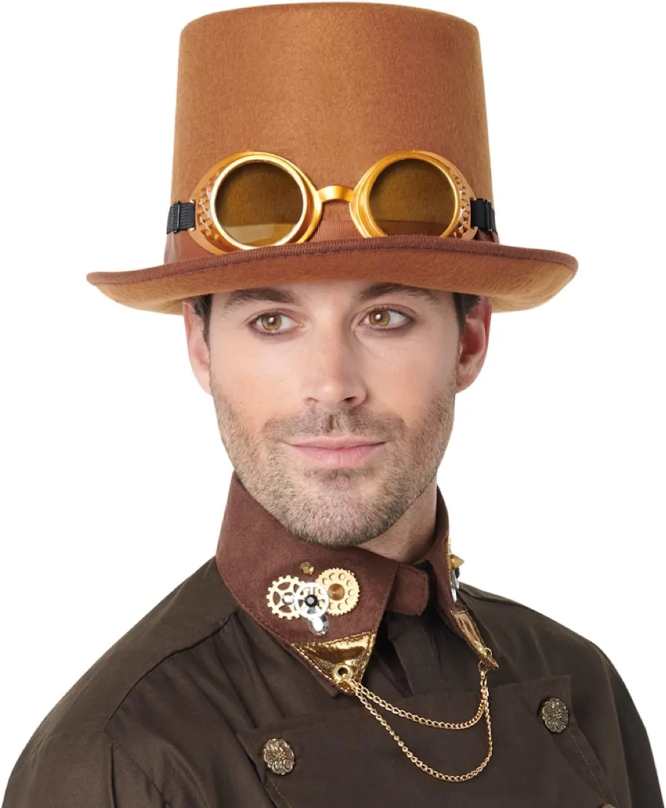 Forum Novelties Brown Steampunk Hat with Goggles