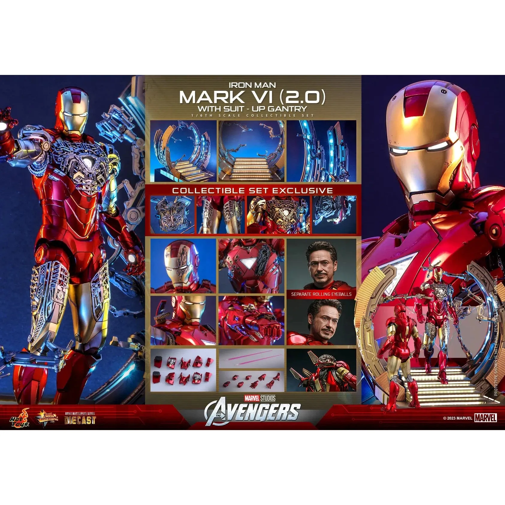 Iron Man: Mark VI (2.0): With Suit Up Gantry: Marvel: MMS688D53