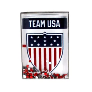 Lapel Pin USA Shield Floating Confetti