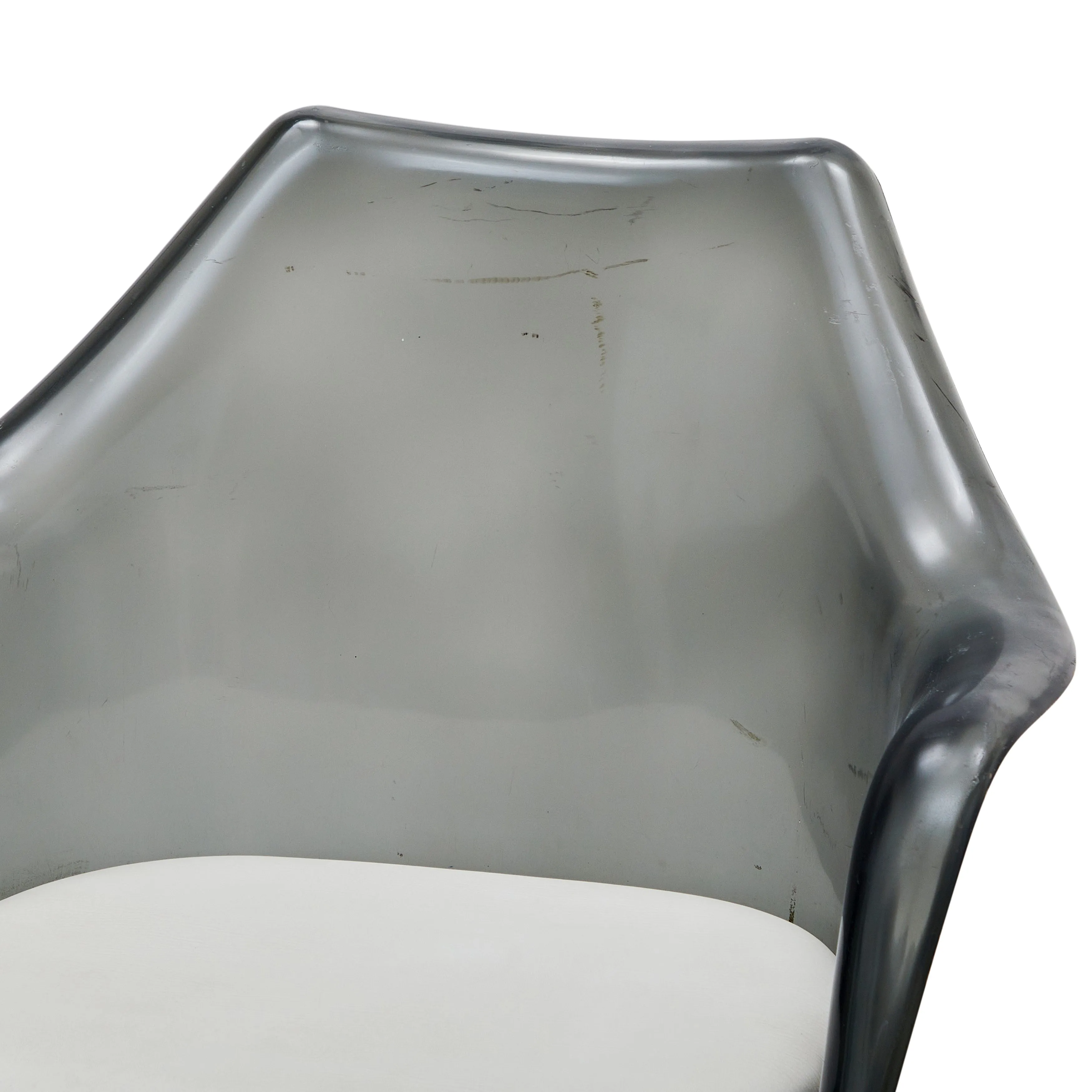 Lucite Grey & Chrome Tulip Chair