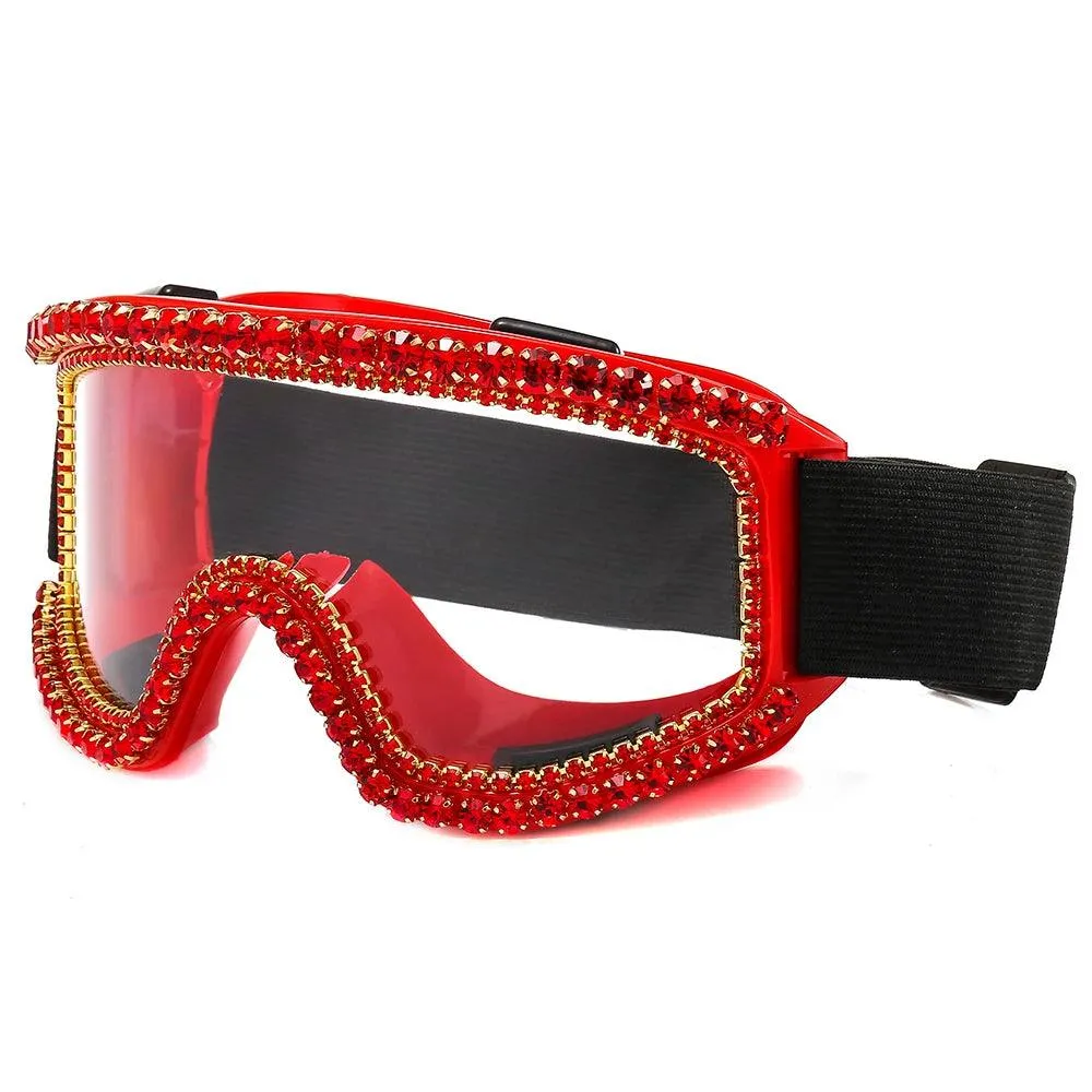 Oversized  Rhinestone Festival Goggles