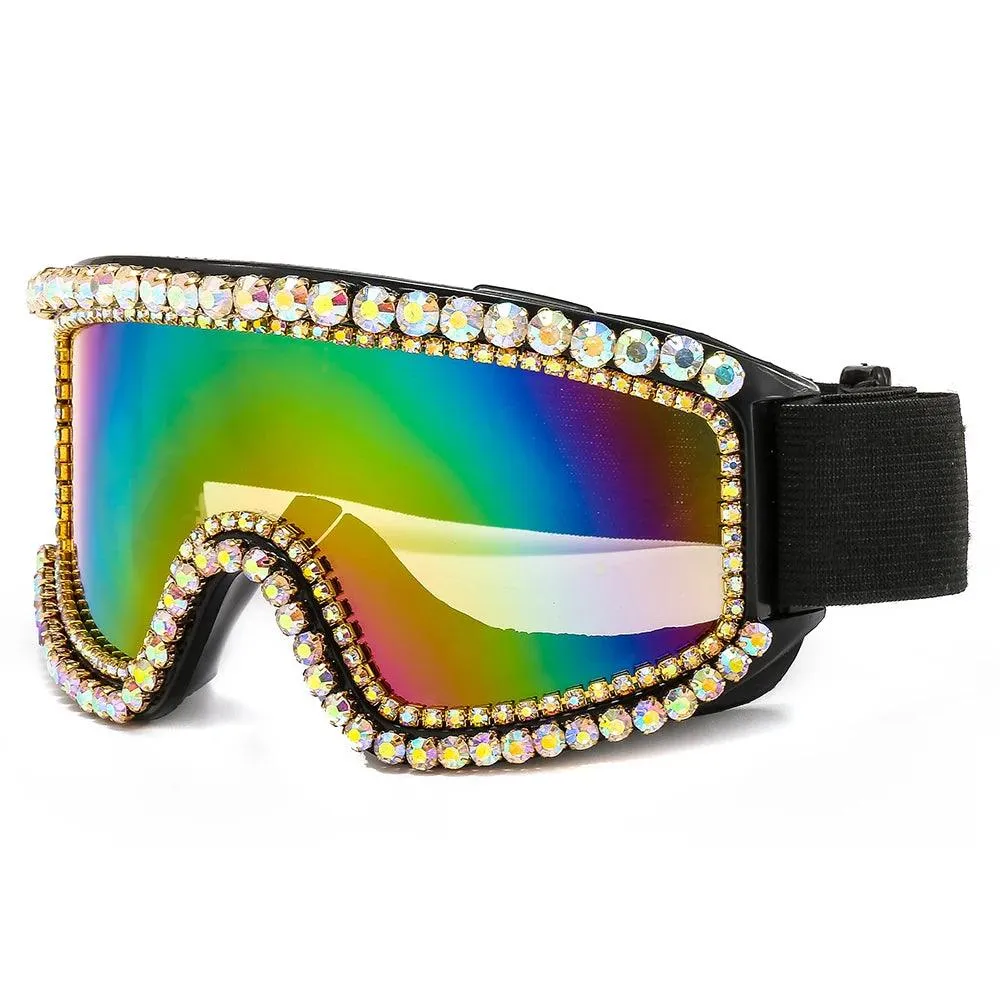 Oversized  Rhinestone Festival Goggles