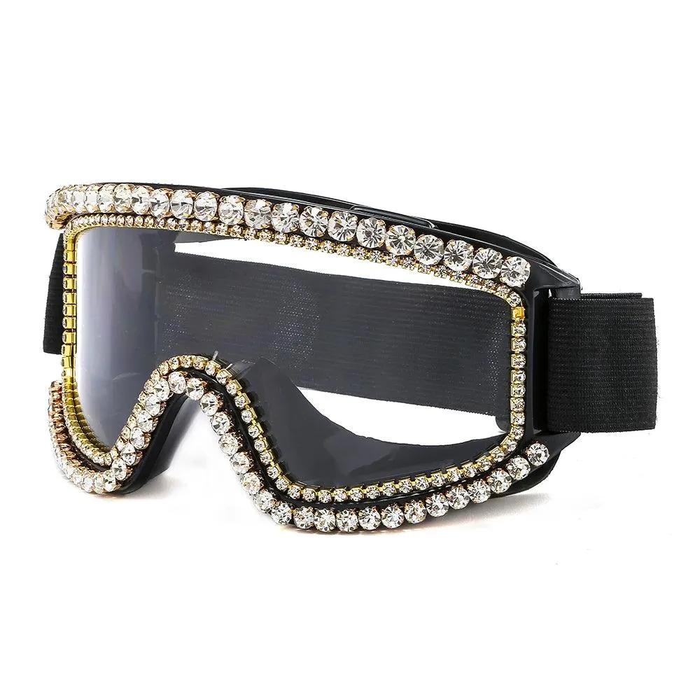 Oversized  Rhinestone Festival Goggles