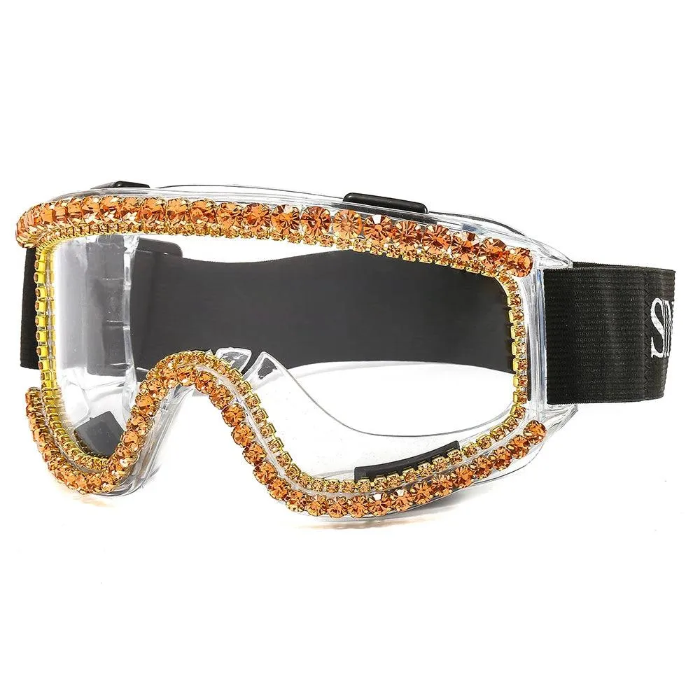 Oversized  Rhinestone Festival Goggles