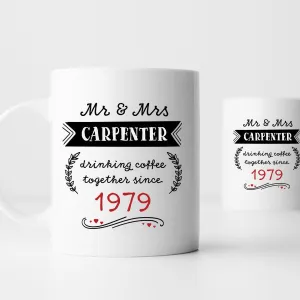 Personalised Anniversary Mug Set