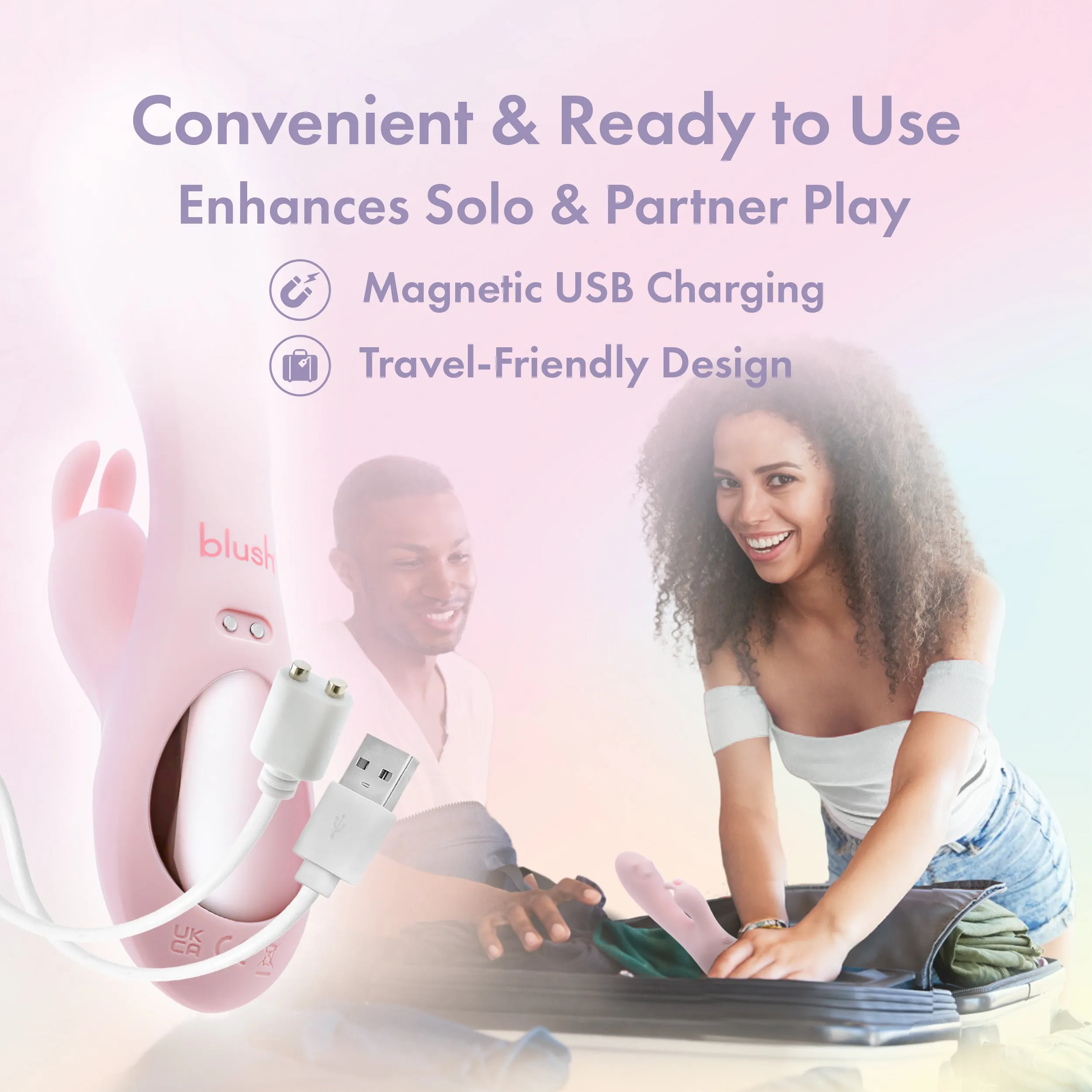 Play With Me By Blush® | Fairy Flutter - 7.75 Inch G Spot Clitoral Rabbit - 10 Dual Vibrations - 360° Massaging - Silicone - Pink