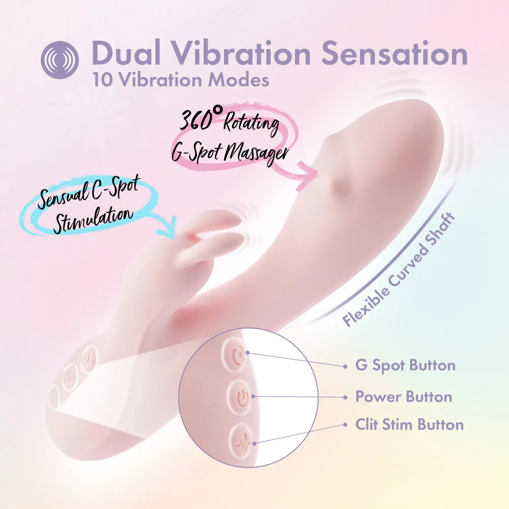 Play With Me By Blush® | Fairy Flutter - 7.75 Inch G Spot Clitoral Rabbit - 10 Dual Vibrations - 360° Massaging - Silicone - Pink