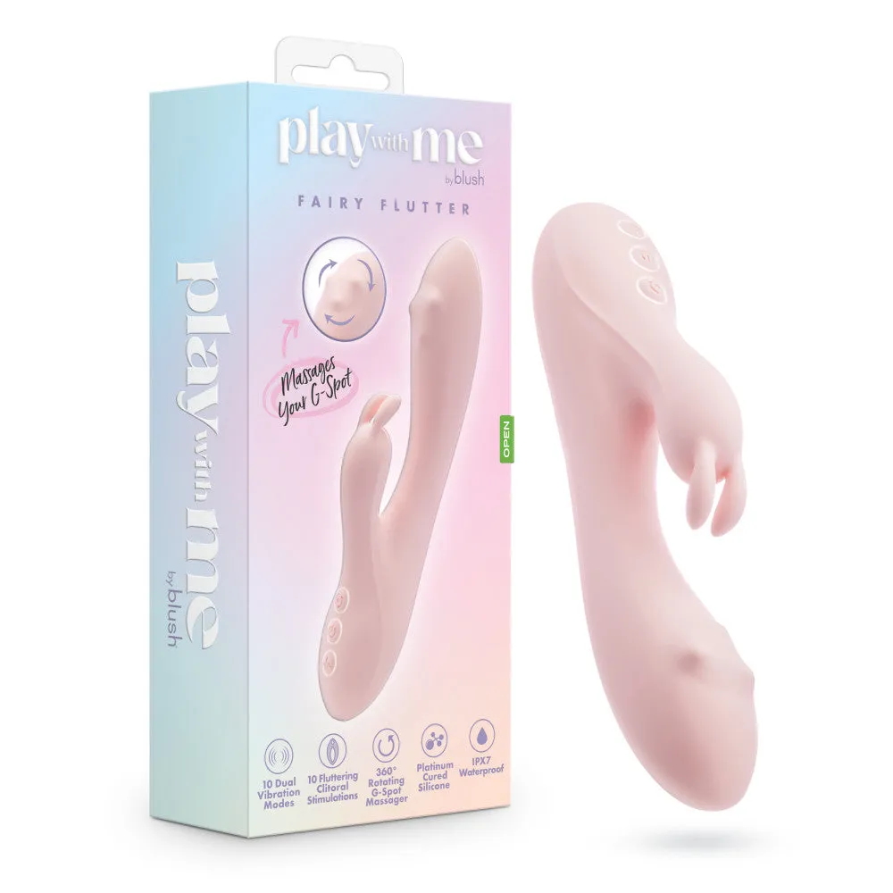 Play With Me By Blush® | Fairy Flutter - 7.75 Inch G Spot Clitoral Rabbit - 10 Dual Vibrations - 360° Massaging - Silicone - Pink