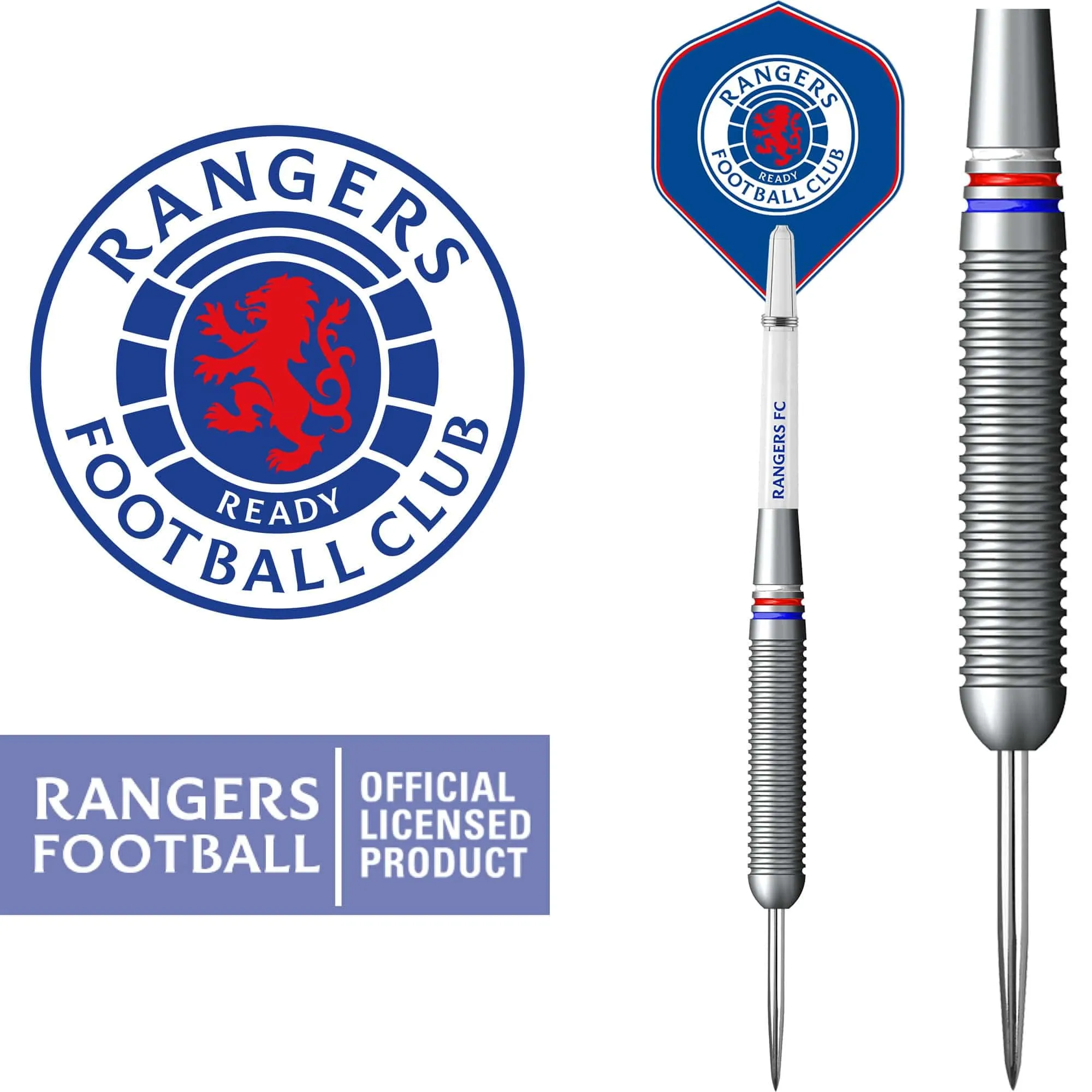 Rangers FC Darts - Steel Tip Brass - Official Licensed - RFC - 22g