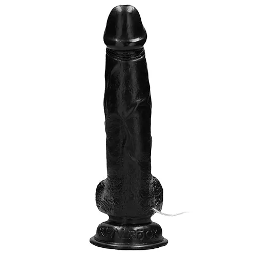 Real Rock 8" vibrating dildo with balls and remote