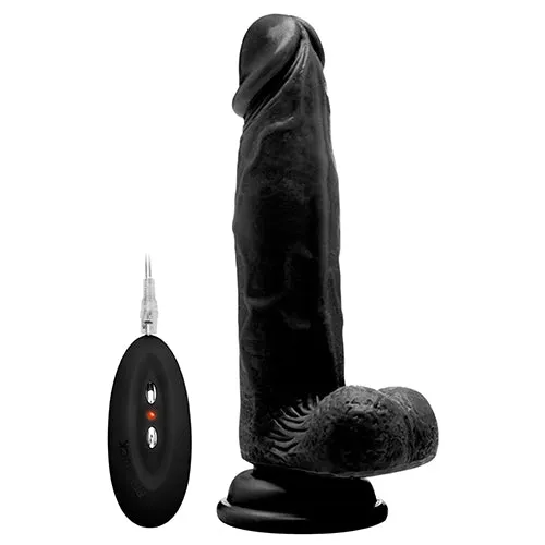 Real Rock 8" vibrating dildo with balls and remote