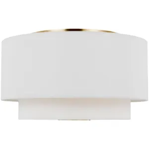 Sawyer 18 in. 3 Lights Flush Mount Light Brushed Brass Finish