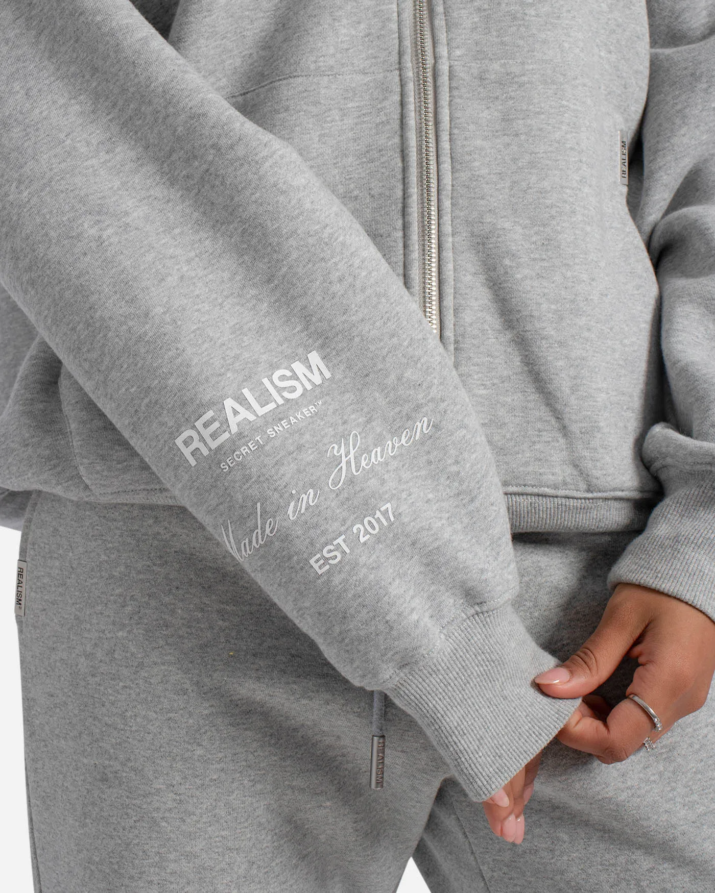 SSS REALISM RADIANT ZIP HOODIE GREY MARLE