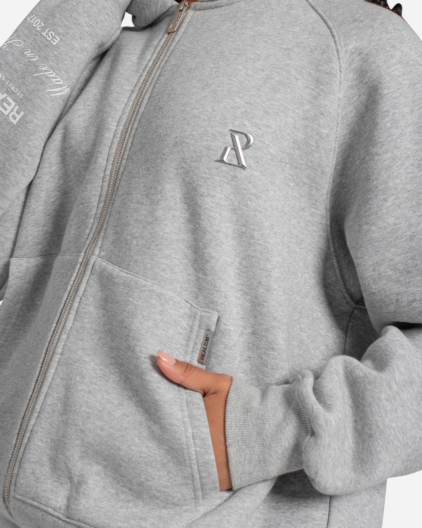 SSS REALISM RADIANT ZIP HOODIE GREY MARLE