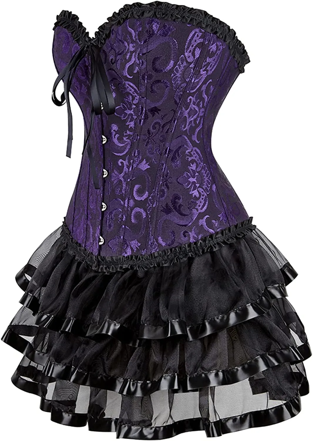 Steampunk Gothic Corset Skirt Burlesque Dress Costume Set