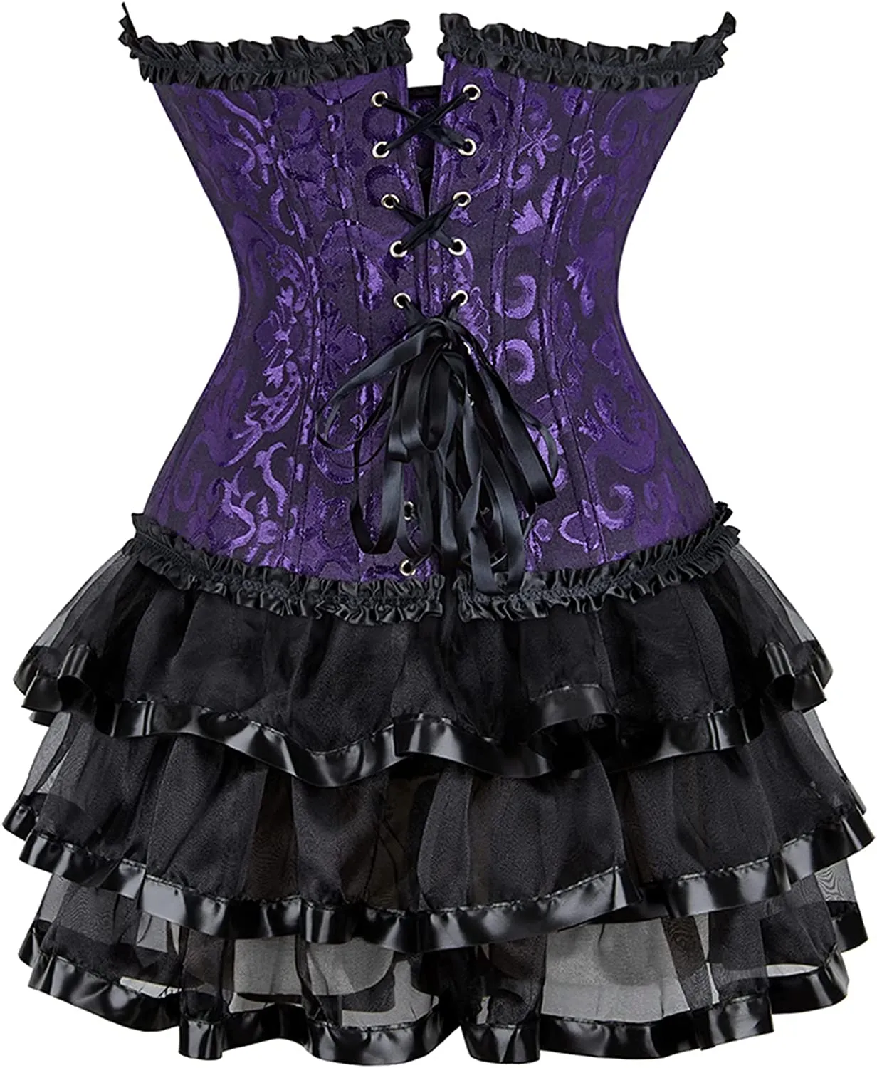 Steampunk Gothic Corset Skirt Burlesque Dress Costume Set