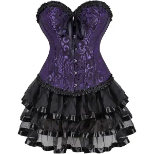 Steampunk Gothic Corset Skirt Burlesque Dress Costume Set